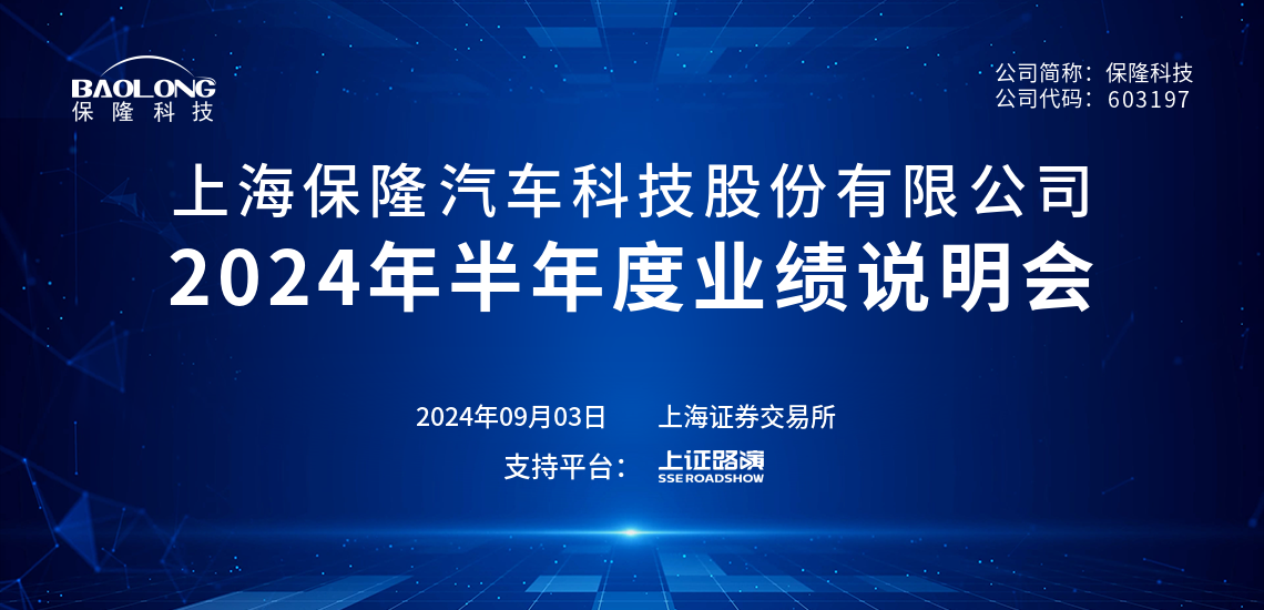 保隆科技2024年半年度业绩说明会